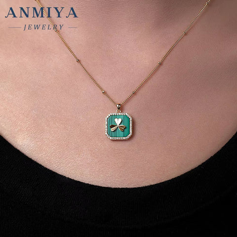 925 Sterling Silver Jewelry Set with Malachite Gemstone | Delicate Silver Necklace for Women | Handcrafted Green Stone Pendant