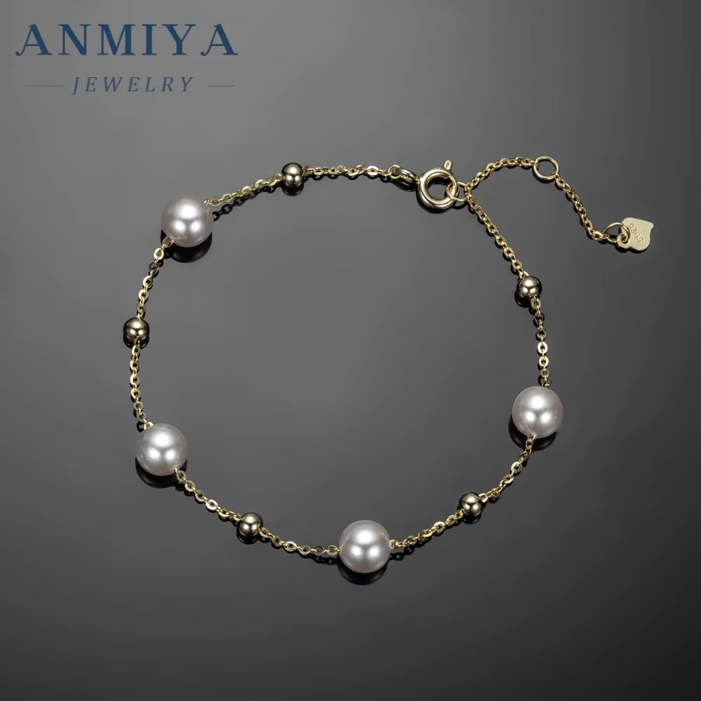 Wholesale Fresh Water Pearls 18K Gold 925 Silver Link Chain Bracelets Hand Chain