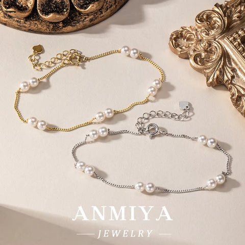 Handmade 925 Silver Jewelry Pearl Bracelet for Wedding Accessories with 6Mm Pearls and Sterling Clasp