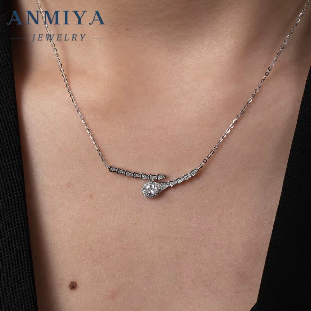 New Hot Sale 925 Sterling Silver AAA Fashion Cubic Zirconia Women'S Pendant Jewelry Necklace