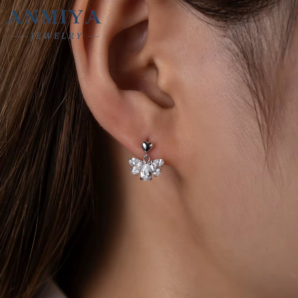 S925 Sterling Silver Luxury Temperament Luxury Earrings Heart Zircon Earrings for Women Valentine'S Day and Mother'S Day Gift