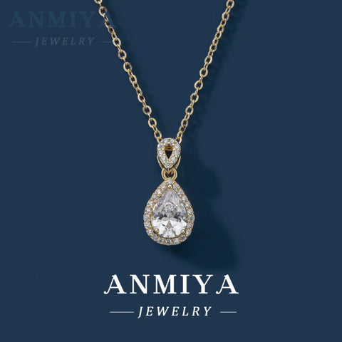 925 Iced Out Flower Shape Charm Chain Gold Plated Silver White Zircon Necklaces Pendant Necklace Fashion Zircon Link Chain