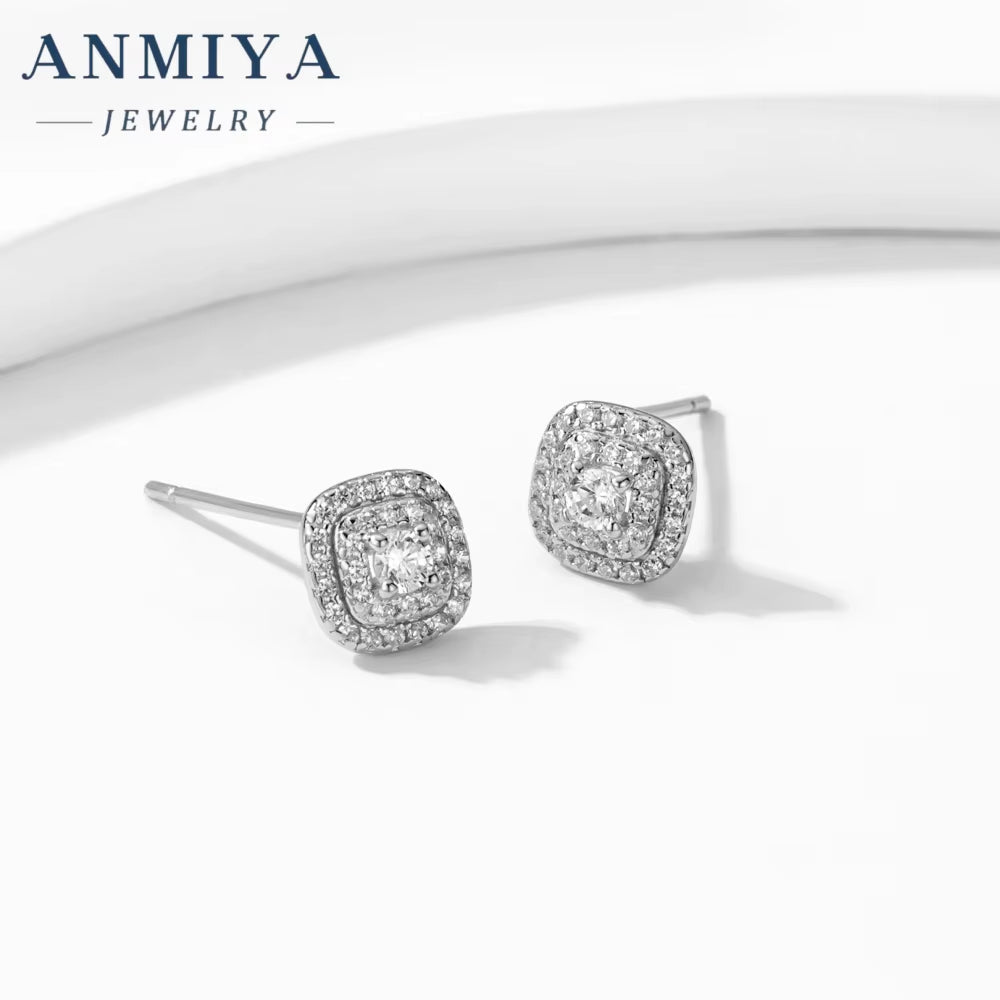 2024 New Fashion Prom Earrings Shiny Geometry Rhombus Earrings Rhinestone Stud Earrings for Women