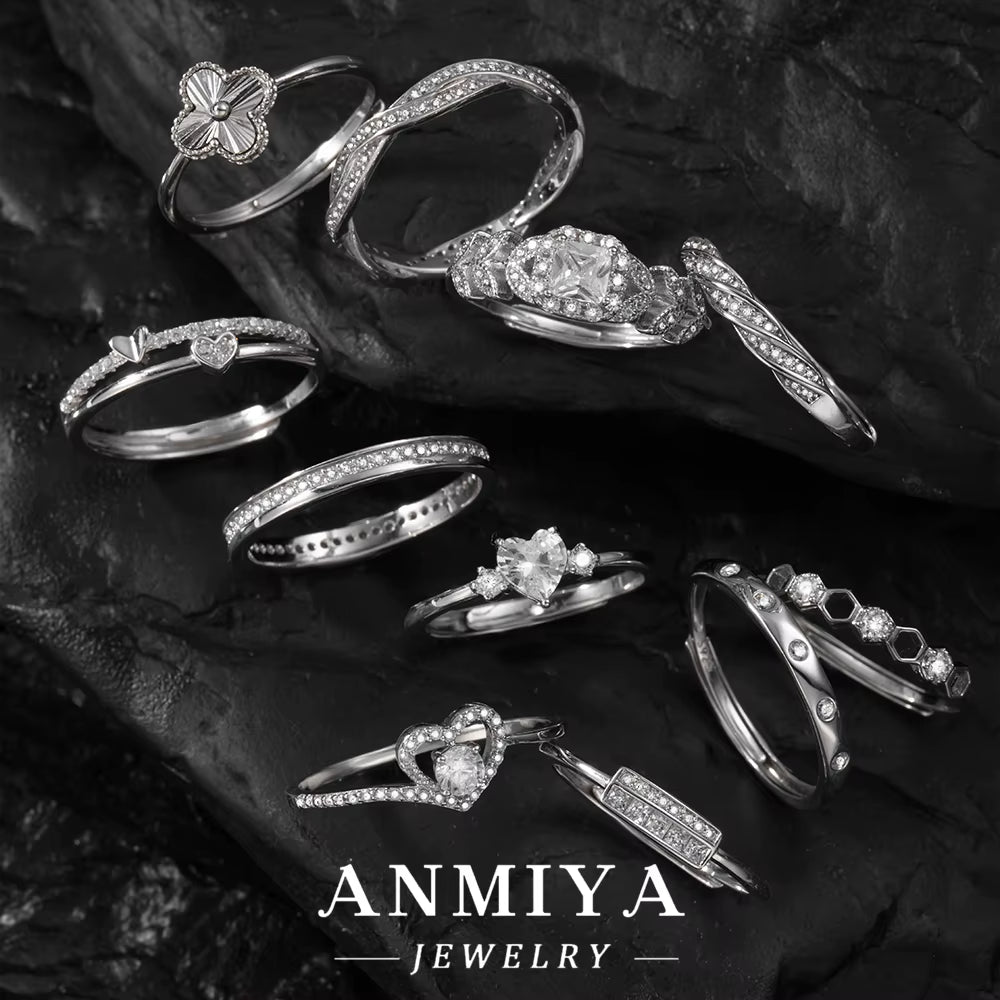 Fashion Jewelry 925 Sterling Silver Stacked Wear Ring Jewelry for Women 18K Gold Plated 925 Silver Wedding Engagement Rings