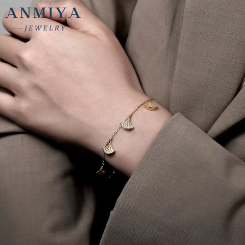 Minimalist Silver Jewelry Delicate Clover Bracelet with Mult-Leaves, Secure Lobster Clasp for Office Wear