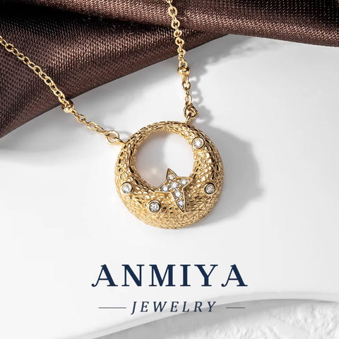 Silver 925 Jewelry Set - Moon 925 Necklace & Earring, Sterling Silver Modern Design