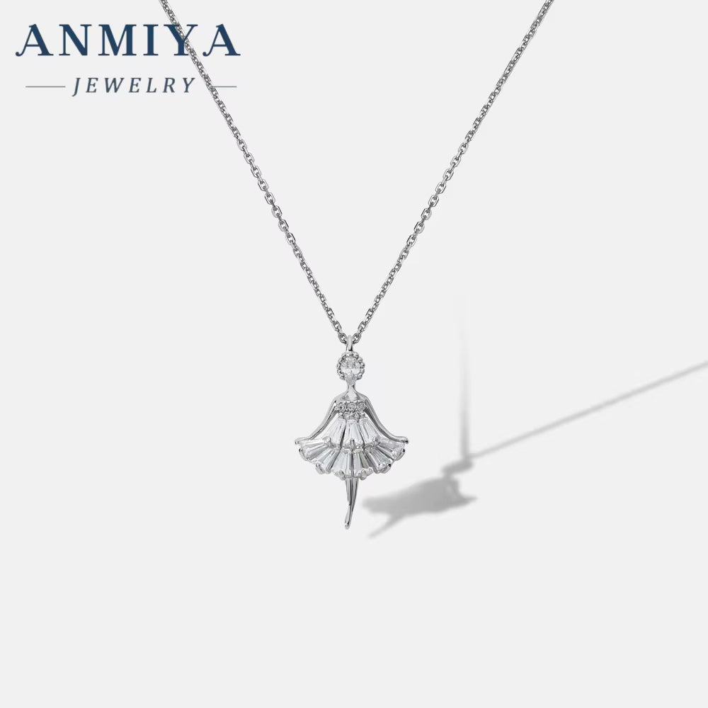 Wholesale New Tide 925 Sterling Silver Elf Pendant Chain Zircon Angel Little Girl Necklace for Women Fashion