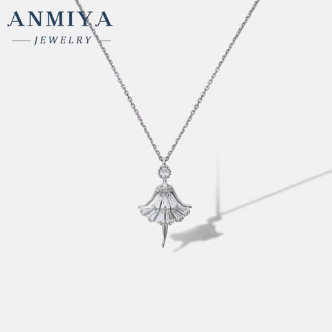 Wholesale New Tide 925 Sterling Silver Elf Pendant Chain Zircon Angel Little Girl Necklace for Women Fashion