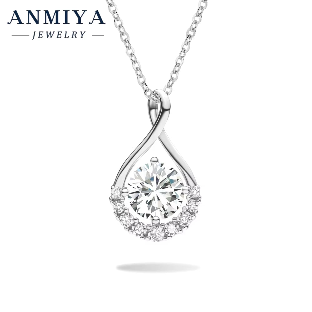 Certified Moissanite 925 Silver Jewelry Set - Genuine Necklace, Authentic Sterling Silver 925 Jewelry Gift