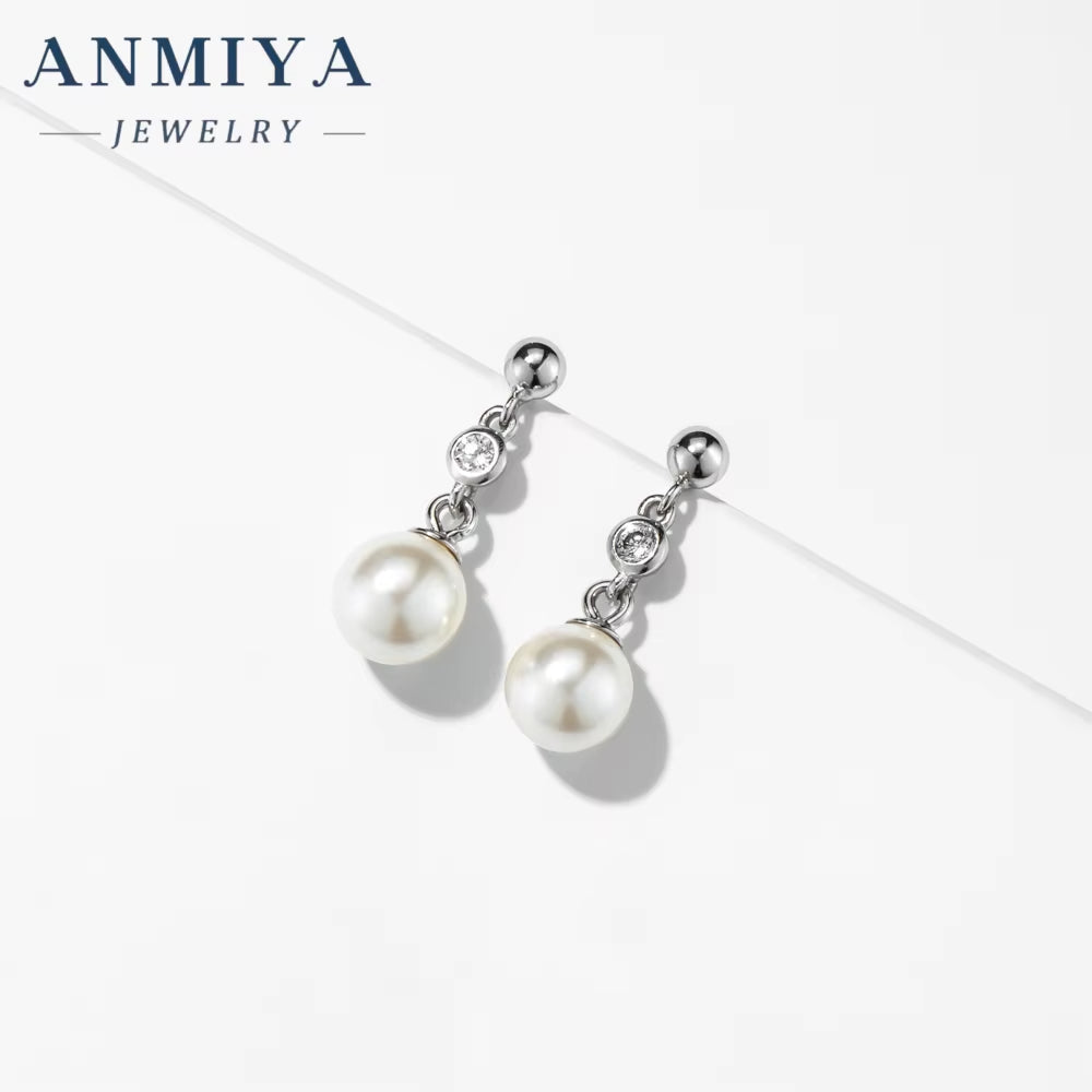 MIYA Fashion Jewelry Earrings S925 Sterling Silver Freshwater Pearl Hanging Earrings Charm Pearl Stud Earringsan