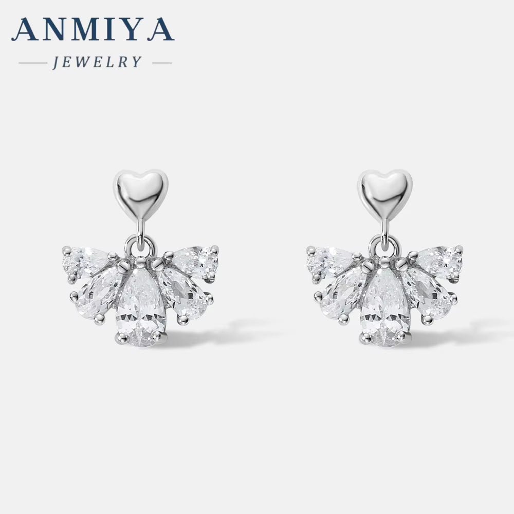 S925 Sterling Silver Luxury Temperament Luxury Earrings Heart Zircon Earrings for Women Valentine'S Day and Mother'S Day Gift