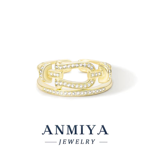 Simple Fashion Jewelry 925 Sterling Silver Plain Circle Ring Set for Women INS Style Niche Light Luxury Personality Base Ring