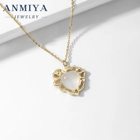 Custom Design Jewellery 925 Sterling Silver Jewelry Heart Cz Pendant Soul Mate Chalcedony Women Necklace