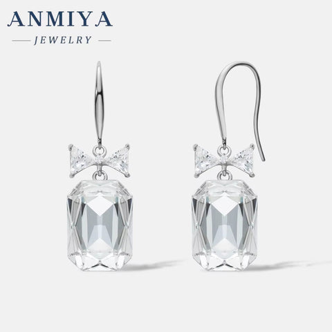 Ultra Sparkling Zircon Ear Hook Temperament Light Bow Luxury Earrings Creative Design 925 Sterling Silver Formal Earrings