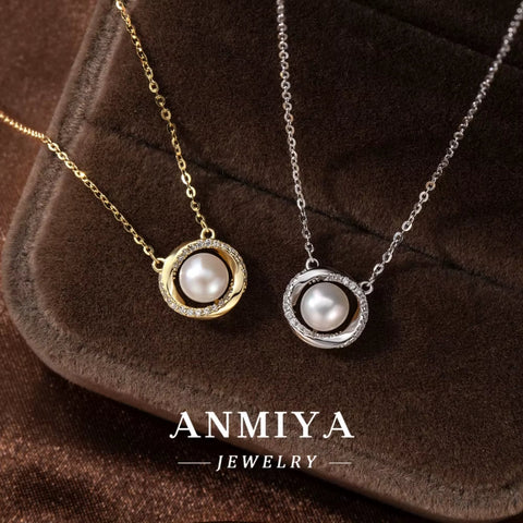 Hot Sale 925 Sterling Silver 5A White Zircon Pendant Necklace Pearl Fine Fashion Jewelry Set for Weddings