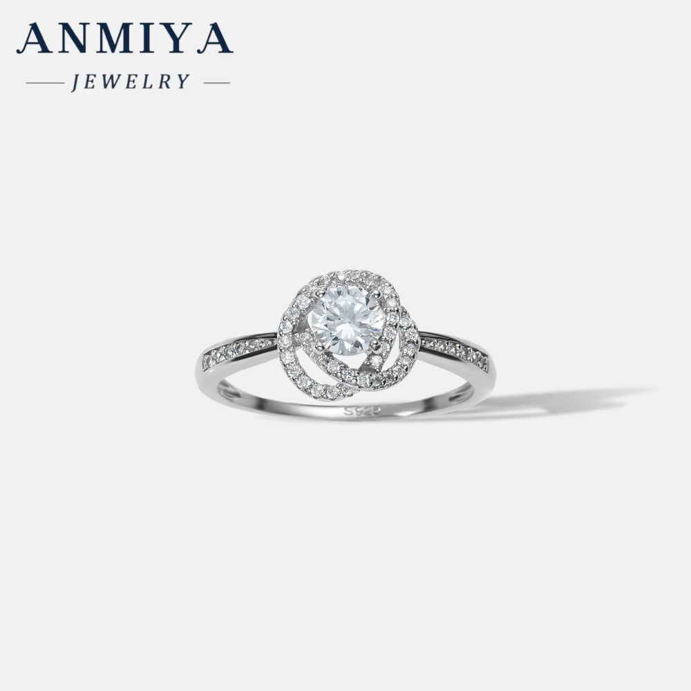 Manufacturer Factory Wholesale Custom 925 Sterling Silver Women'S Engagement Zircon Ring