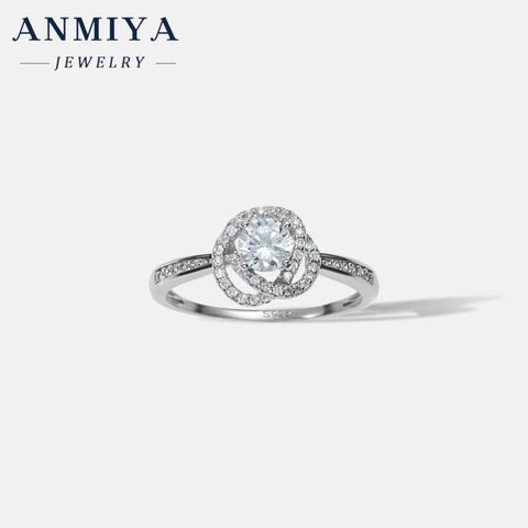 Manufacturer Factory Wholesale Zircon White 925 Silver Custom 925 Sterling Silver Womens Engagement Ringhot