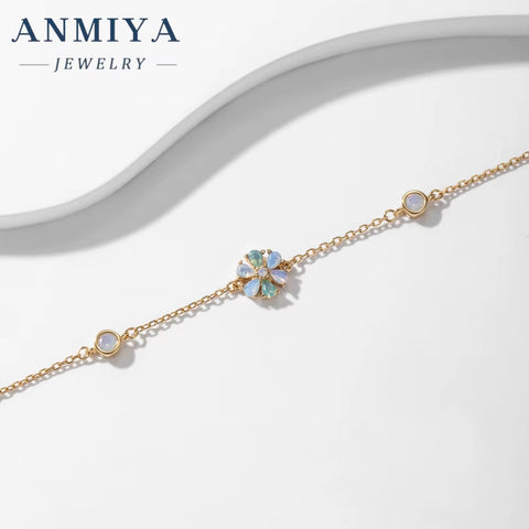 Fashion Style Flower Shape Cz Diamond 14K 18K 925 Silver Jewelry Gold Women Bracelet for Girls Custom Bracelets