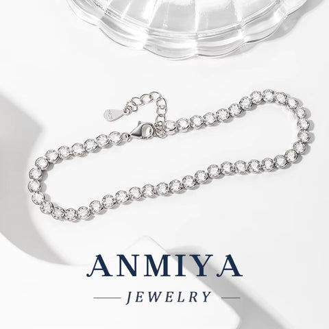 Evening Silver Jewelry Crystal Clover Bracelet, 925 Sterling Glamorous Jewelry for Cocktail Parties