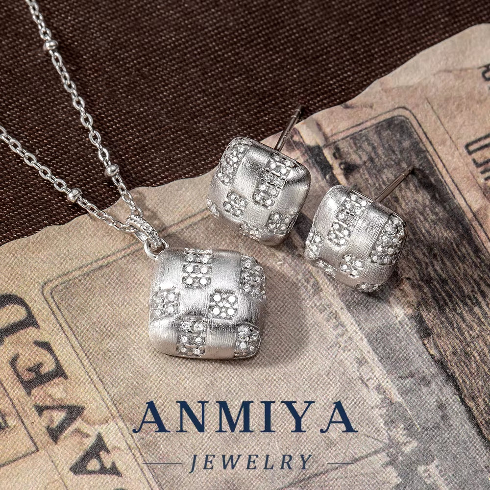 Sparkling Silver 925 Necklace - 3-Piece Silver Jewelry Set, Sterling Silver 925 Bridal Gift