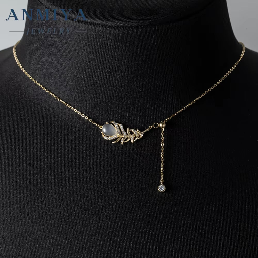 Fashion Jewelry Zircon Necklaces 925 Sterling Silver 18K Flower Necklace Pendant Gold Plated Necklaces for Women