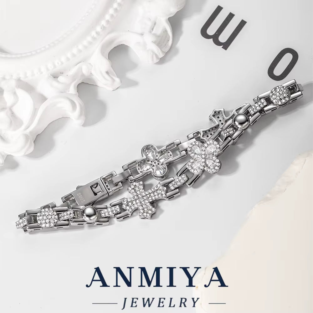 Waterproof Silver Jewelry Swimming Clover Bracelet Beach Vacation Proof Silver Clover Bracelet