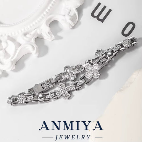 Waterproof Silver Jewelry Swimming Clover Bracelet Beach Vacation Proof Silver Clover Bracelet