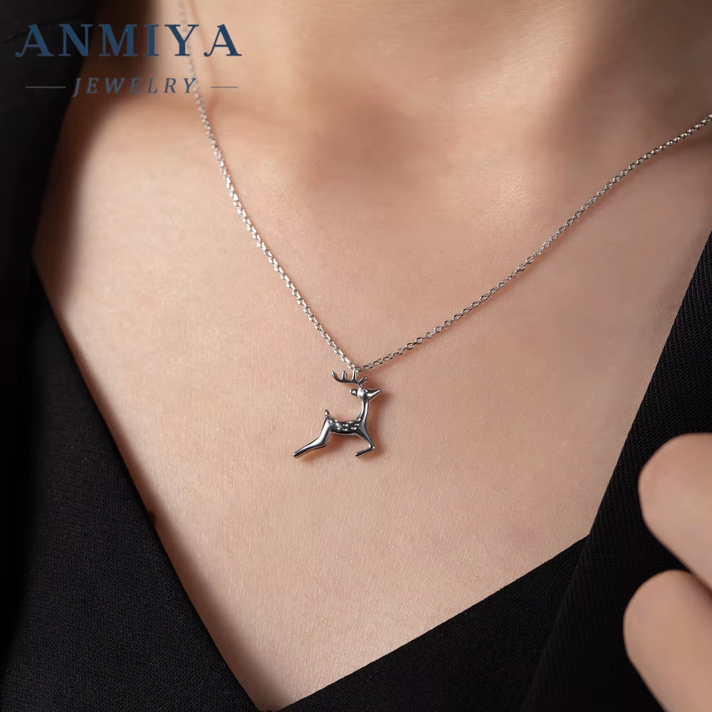 High Jewelry Fawn Pendant Necklace S925 Sterling Silver Animal Necklace for Women'S Jewelry Pendant Necklace Wholesale