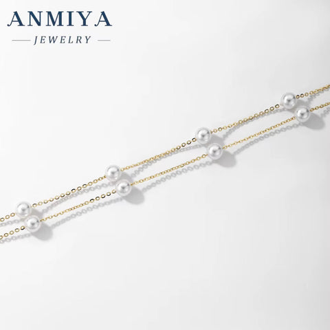 Wholesale Silver Necklace Women 925 Sterling Silver Full Zircon Pearl Butterfly Pendant Necklace Gold Plated Chain Necklaces