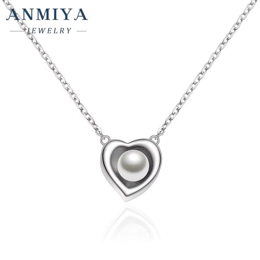Fashion Necklaces 925 Sterling Silver Heart Necklaces Fresh Nature Water Pearls Jewelry Necklaces