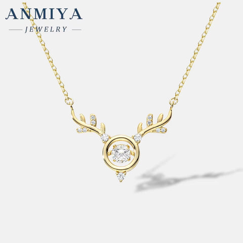 S925 Silver High Quality Trendy Elk Shape Collarbone Fashion Jewelry Necklace for Women Girl