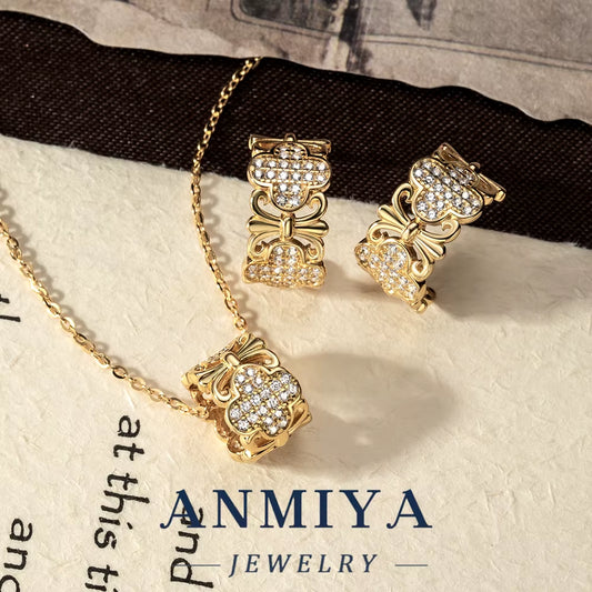 Handmade 925 Necklace&Earring - Vintage Silver Jewelry Set with Gemstones, Sterling Silver 925 Gift