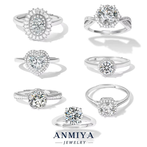 Wholesale Sparkling Silver Jewelry Silver-Plated 925 Sterling Silver Princess-Cut Moissanite Ring for Wedding Accessories