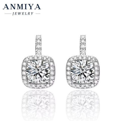 Moissanite 925 Silver Jewelry Set - Matching Earrings and Necklace, Sterling Silver 925 Jewelry with Sparkling Moissanite