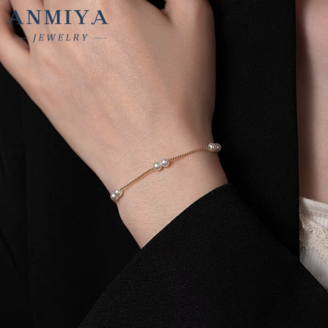 Handmade 925 Silver Jewelry Pearl Bracelet for Wedding Accessories with 6Mm Pearls and Sterling Clasp