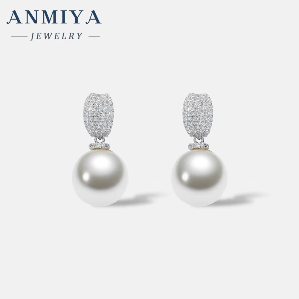 ANMIYA Dangle Fresh Water Pearl Vintage Elegant Sweet Girl Earrings for Fashion Women