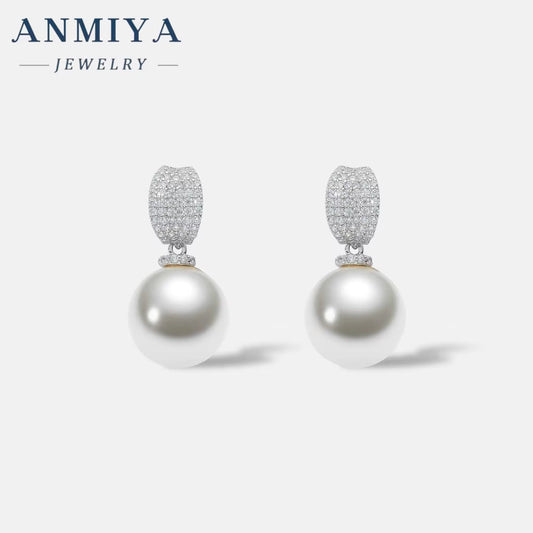 ANMIYA Dangle Fresh Water Pearl Vintage Elegant Sweet Girl Earrings for Fashion Women