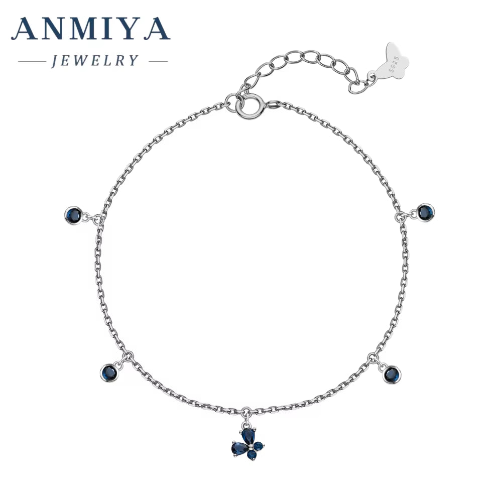 INS Fashion Bracelets Colorful Butterfly Charm Bracelet Fine 925 Silver Jewelry Bangle for Women