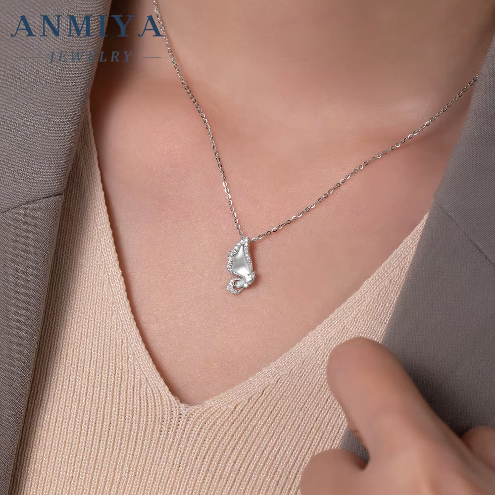 925 Sterling Silver Gold-Plated Butterfly with Cubic Zirconia Elegant and Minimalist Design Perfect Necklace for Daily Wear
