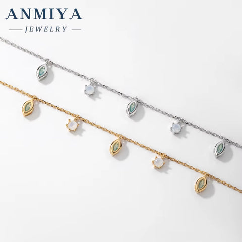 ANMIYA Trendy Best Selling Gold Tassels Anklet Bracelet Women 18K Gold 925 Silver Inoxidable Bracelet