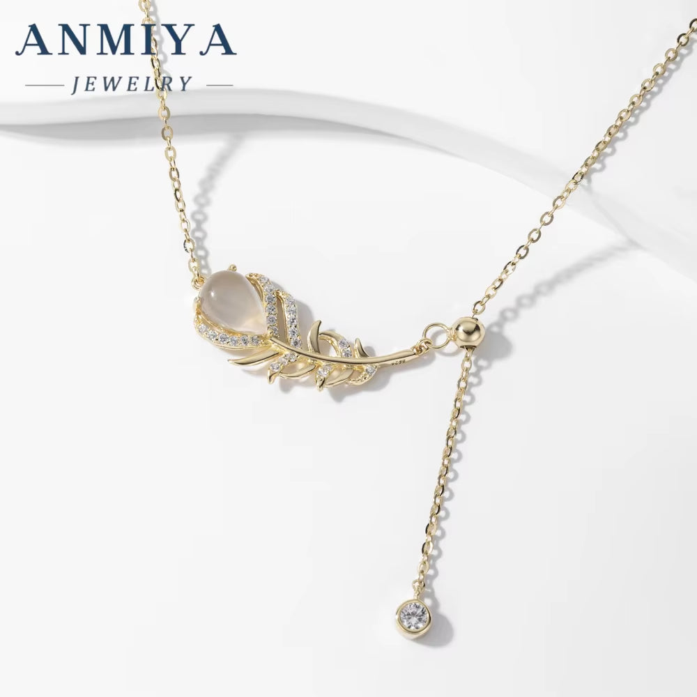 Fashion Jewelry Zircon Necklaces 925 Sterling Silver 18K Flower Necklace Pendant Gold Plated Necklaces for Women