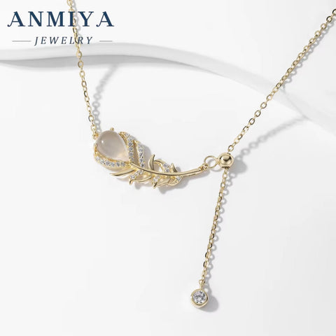 Fashion Jewelry Zircon Necklaces 925 Sterling Silver 18K Flower Necklace Pendant Gold Plated Necklaces for Women