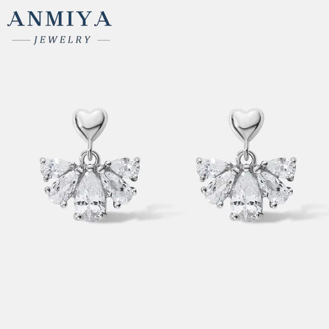 S925 Sterling Silver Luxury Temperament Luxury Earrings Heart Zircon Earrings for Women Valentine'S Day and Mother'S Day Gift