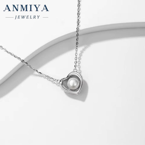 Fashion Necklaces 925 Sterling Silver Heart Necklaces Fresh Nature Water Pearls Jewelry Necklaces