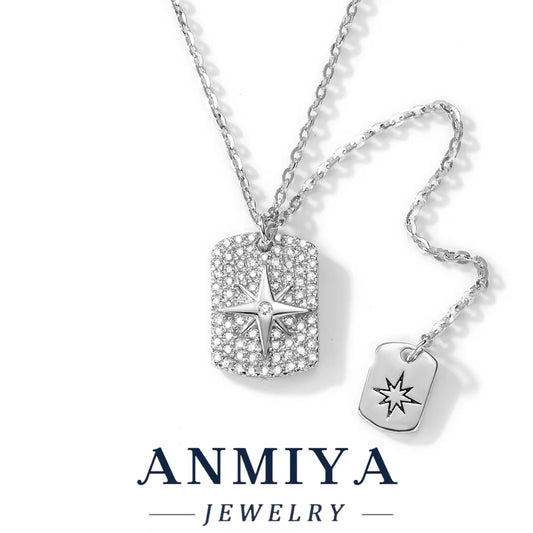 Best Selling 18K Gold-Plated North Star Pendant Necklace Cubic Zirconia Stylish 925 Sterling Silver Dazzling Necklace