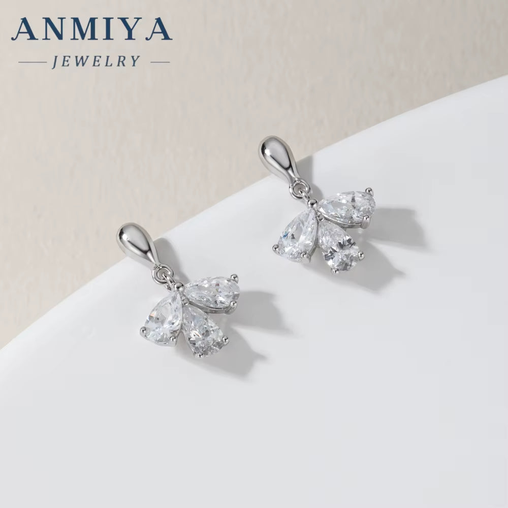 Wholesale Dainty Fashionable Big Zircon Rhinestone 925 Silver Fine New Tide Stud Earrings for Women