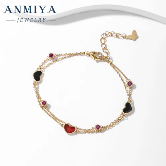 INS Hot Sales Heart Shape Zircon Fashion Jewelry Silver 925 Bracelet for Lover Friendship Couple