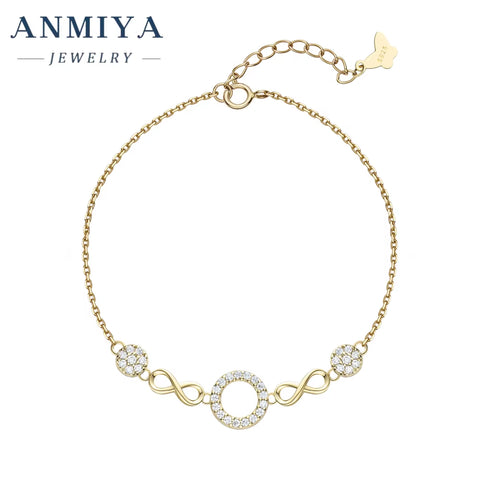 Wholesale Fashionable Charm Inlaid round Zircon Minimalist Wrist Chain Eternity Tennis 18K Gold 925 Silver Bracelet for Couple