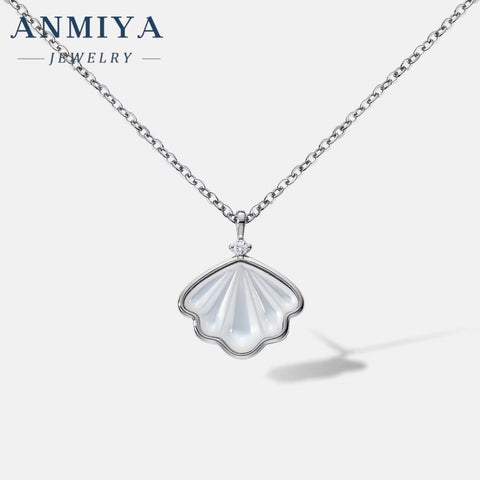 Fashion Ocean Series White Pearl Necklace Waterproof 18K Gold Plated 925 Silver Seashell Charm Necklaces for Women
