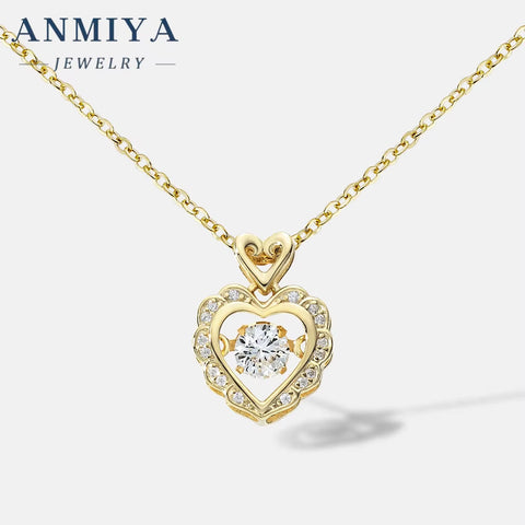 Sweet Girls Gift Love Heart Shape Women Bling Zircon Stone 925 Silver Plated Chain Cute Hollow Heart Pendant Necklace